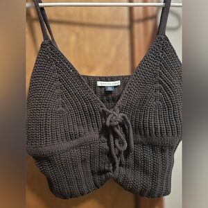 American Eagle Outfitters Black Knit Lace-Up Cami